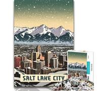 Teenager Jigsaw Salt Lake City 1000 Piece Jigsaw Puzzles for Adults & Teens,Learning Educational Toys Family Games Enhance Love between Couples 26x38cm