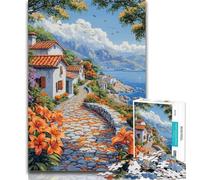 Teenager Jigsaw Seaside City Jigsaw Puzzle 1000 Pieces for Adults,Challenging Game And Family Play Secret Santa Gifts 26x38cm