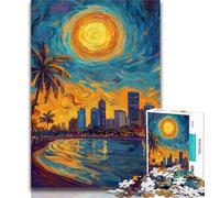 Teenager Jigsaw Seaside City View Jigsaw Puzzle 1000 Pieces for Adults,Challenging Game And Family Play Secret Santa Gifts 50x75cm