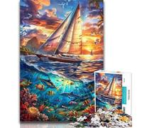 Teenager Jigsaw Ship Sailing on The Ocean 1000 Piece Jigsaw Puzzles,for Is Ideal As A Gift for The Whole Family for And 14 Years Old 50x75cm