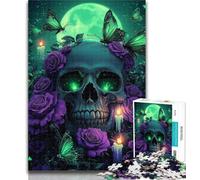 Teenager Jigsaw Skull And Butterfly Jigsaw Puzzles for Adults 1000 Pieces,Educational Stress Relief Toy Great Gifts And Toys 26x38cm
