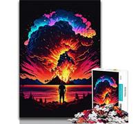 Teenager Jigsaw Sky on Fire 1000 Piece Jigsaw Puzzles for Adults & Teens,Learning Educational Toys Family Games Enhance Love between Couples (50x75cm)