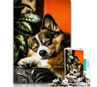 Teenager Jigsaw Sleeping Corgi 1000 Pieces Jigsaw Puzzles For Teens And Adults,Diy Modern Wall Art Unique Gift Home Decor (26x38cm)