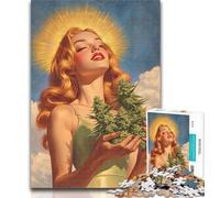 Teenager Jigsaw Smiling Girl 1000 Pieces Jigsaw Puzzles For Teens And Adults,Interesting Stress Reduction Parent-child Interaction 26x38cm