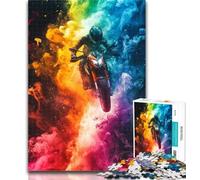 Teenager Jigsaw Smoke Motorcycle 1000 Piece Jigsaw Puzzles for Teenagers Gifts,for Educational Game Challenge Toy Unique Home Decor And Gifts 26x38cm