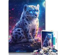 Teenager Jigsaw Snow Leopard Under The Moon Jigsaws Puzzles 1000 Pieces for Adults Gifts,for Educational Game Challenge Toy Artists Collection, Fine Art 26x38cm