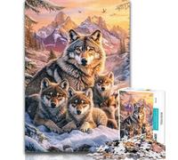 Teenager Jigsaw Snow Wolf Jigsaw Puzzle 1000 Pieces for Teenagers,Toys Educational Games Stress Relieving Great Gifts And Toys 26x38cm