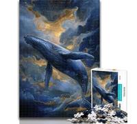 Teenager Jigsaw Spiritual Whale 1000 Piece Jigsaw Puzzle for Adults Teens,is Ideal As A Gift for The Whole Family Suitable for And 14 50x75cm
