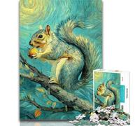 Teenager Jigsaw Squirrel Art Jigsaw Puzzle 1000 Pieces for Adults,Challenging Game And Family Play Secret Santa Gifts 50x75cm