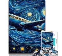 Teenager Jigsaw Starry Sky Aircraft Jigsaws Puzzles 1000 Pieces for Adults Gifts,for Educational Game Challenge Toy Artists Collection, Fine Art 50x75cm