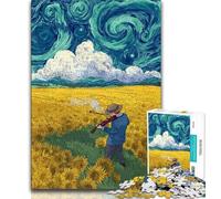 Teenager Jigsaw starry sky Plays The Violin 1000 Pieces Jigsaw Puzzles For Teens And Adults,Stress Reliever Difficult Challenge Enhance Love between Couples (38x26cm)