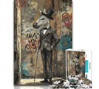 Teenager Jigsaw Suit Zebra 1000 Piece Jigsaw Puzzles for Adults,Artistic Wall Decor & Birthday Gift Idea for Friends, Home Office 50x75cm