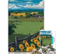 Teenager Jigsaw Sunflower Field 1000 Piece Jigsaw Puzzles for Adults,Fun Activity for Home, Rainy Days Toys, Birthday Gifts 50x75cm