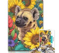 Teenager Jigsaw Sunflower Hyena 1000 Pieces Jigsaw Puzzles For Teens And Adults,gifts for Friends And Family for Age 14 Years Up 50x75cm