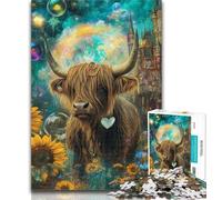 Teenager Jigsaw Sunflower Yak Adult Jigsaws 1000 Pieces Difficult,Learning Educational Toys Family Games Birthday Present, Gifts 50x75cm