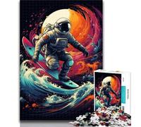 Teenager Jigsaw Surfing Astronauts Adult Jigsaws 1000 Pieces Difficult,Vibrant And Unique Design Relaxing & Challenging Puzzle Experience 50x75cm