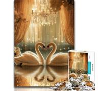 Teenager Jigsaw Swan Couple Adult Jigsaws 1000 Pieces Difficult,Vibrant And Unique Design Relaxing & Challenging Puzzle Experience 50x75cm