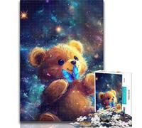 Teenager Jigsaw Teddy Bear Adult Jigsaws 1000 Pieces Difficult,Vibrant And Unique Design Relaxing & Challenging Puzzle Experience 26x38cm