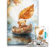Teenager Jigsaw Teddy Bear Sailing Walnut Shell Boat Adult Jigsaws 1000 Pieces Difficult,Learning Educational Toys Family Games Birthday Present, Gifts 50x75cm