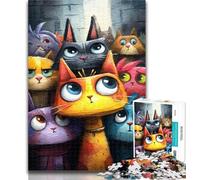 Teenager Jigsaw Three Cats Jigsaws 1000 Pieces for Adults,Toys Educational Games Stress Relieving Great Gifts And Toys 26x38cm