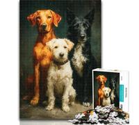 Teenager Jigsaw Three Dogs 1000 Piece Jigsaw Puzzles for Adults,Wall Decoration Unique Birthday And Xmas Gifts Suitable for And 14 50x75cm