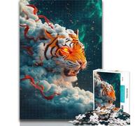 Teenager Jigsaw Tiger Cloud Jigsaws Puzzles 1000 Pieces for Adults Gifts,for Educational Game Challenge Toy Artists Collection, Fine Art 50x75cm