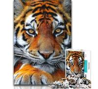Teenager Jigsaw Tiger Portrait Jigsaw Puzzle 1000 Pieces for Adults,Challenging Game And Family Play Secret Santa Gifts 50x75cm