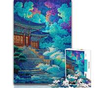 Teenager Jigsaw Traditional Korean Palace Towers 1000 Piece Jigsaw Puzzles for Adults,Artistic Wall Decor & Birthday Gift Idea for Friends, Home Office 26x38cm
