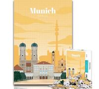 Teenager Jigsaw Travel to Munich 1000 Piece Jigsaw Puzzles for Adults Gifts,Challenging Game Toys for Is Ideal As A Gift for The Whole Family 75x50cm