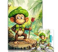 Teenager Jigsaw Traveling Monkey 1000 Pieces Jigsaw Puzzles for Adults And Teens,Enhance Love between Couples for Ages 14+ 26x38cm