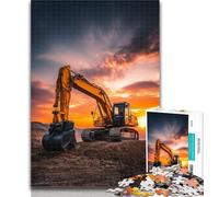 Teenager Jigsaw Truck Excavator Jigsaw Puzzles for Teenagers 1000 Pieces,Brain Teaser Game Wall Decoration Unique Birthday And Xmas Gifts 26x38cm