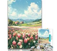 Teenager Jigsaw Tulip Garden Adult Jigsaws 1000 Pieces Difficult,Learning Educational Toys Family Games Birthday Present, Gifts 50x75cm