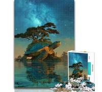 Teenager Jigsaw Turtle Island Landscape Adult Jigsaws 1000 Pieces Difficult,Vibrant And Unique Design Relaxing & Challenging Puzzle Experience 26x38cm