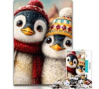 Teenager Jigsaw Two Penguins Puzzles for Adults Teens 1000 Pieces,Perfect for Game Nights, Colorful Toy for Home Gift 75x50cm