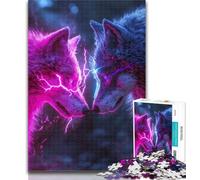 Teenager Jigsaw Two Wolves 1000 Piece Jigsaw Puzzles,Decompressing Intellectual Educational Toy Birthday Present, Gifts 26x38cm