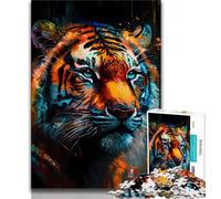 Teenager Jigsaw Untamed Beauty Tiger Head 1000 Pieces Jigsaw Puzzle for Adults& Teens,Educational Toys Is Ideal As A Gift for The Whole Family (38x26cm)