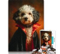 Teenager Jigsaw Vampire Dog 1000 Pieces Jigsaw Puzzles For Teens And Adults,Stress Reliever Difficult Challenge Enhance Love between Couples 26x38cm