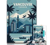 Teenager Jigsaw Vancouver Canada Travel 1000 Piece Jigsaw Puzzles for Adults Gifts,Challenging Game Toys for Is Ideal As A Gift for The Whole Family 26x38cm