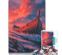 Teenager Jigsaw Viking Drakkar Boat 1000 Pieces Jigsaw Puzzles For Teens And Adults,Diy Modern Wall Art Unique Gift Home Decor 26x38cm