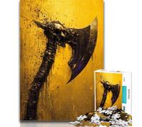 Teenager Jigsaw Viking Tomahawk Jigsaw Puzzle 1000 Pieces for Teenagers,Toys Educational Games Stress Relieving Great Gifts And Toys 26x38cm