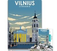 Teenager Jigsaw Vilnius Lithuania Travel 1000 Pieces Jigsaw Puzzles For Teens And Adults,Diy Modern Wall Art Unique Gift Home Decor 75x50cm