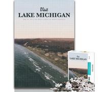 Teenager Jigsaw Visit Lake Michigan 1000 Pieces Jigsaw Puzzles For Teens And Adults,Diy Modern Wall Art Unique Gift Home Decor 75x50cm