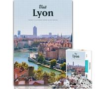 Teenager Jigsaw Visit Lyon 1000 Piece Jigsaw Puzzles for Adults & Teens,Learning Educational Toys Family Games Enhance Love between Couples 75x50cm