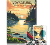 Teenager Jigsaw Voyageurs National Park Sunset 1000 Piece Jigsaw Puzzles for Adults Gifts,Challenging Game Toys for Is Ideal As A Gift for The Whole Family 75x50cm