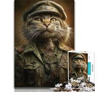 Teenager Jigsaw Warrior Cat 1000 Piece Jigsaw Puzzles for Adults,Fun Activity for Home, Rainy Days Toys, Birthday Gifts 26x38cm