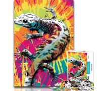 Teenager Jigsaw Watercolor Gecko 1000 Piece Jigsaw Puzzles,for Is Ideal As A Gift for The Whole Family for And 14 Years Old 50x75cm