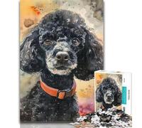 Teenager Jigsaw Watercolor Poodle 1000 Piece Jigsaw Puzzle for Adults And Teenagers,Family Game Stress Reliever Difficult Challenge Secret Santa Gifts 50x75cm