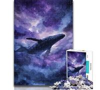 Teenager Jigsaw Watercolor Whale Jigsaw Puzzle 1000 Pieces for Teenagers,Stress Reliever Staycation Kill Time Funny Gift 50x75cm