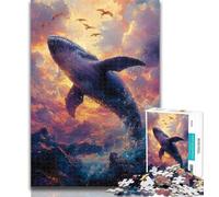 Teenager Jigsaw Whales at Sunset 1000 Piece Jigsaw Puzzles,for Is Ideal As A Gift for The Whole Family for And 14 Years Old 50x75cm
