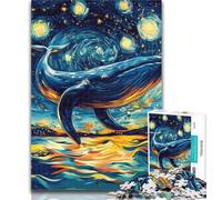 Teenager Jigsaw Whales in The Night Sky 1000 Pieces Jigsaw Puzzles for Adults And Teens,Toys Educational Games Stress Relieving Great Gifts And Toys 26x38cm